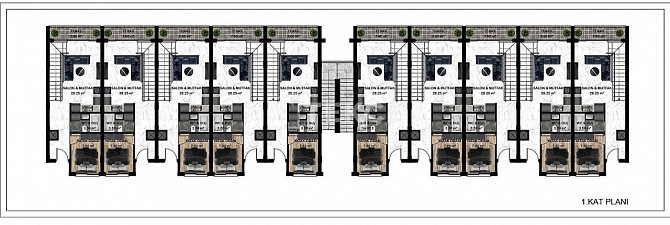Квартира 2-комнатная 1+1 в центре Кирении 44м² 1 этаж Кирения (центр) - изображение 19